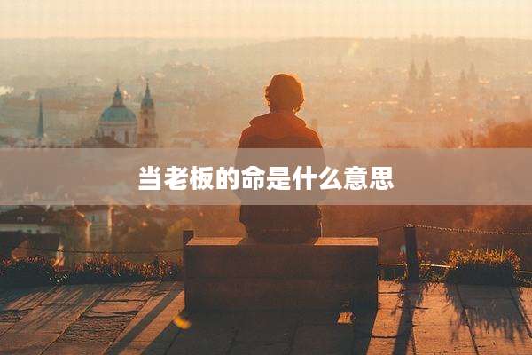当老板的命是什么意思