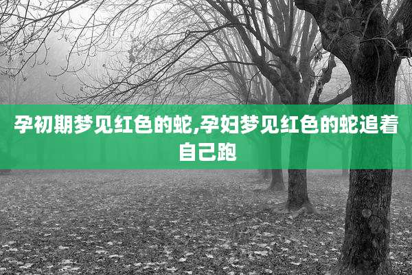 孕初期梦见红色的蛇,孕妇梦见红色的蛇追着自己跑