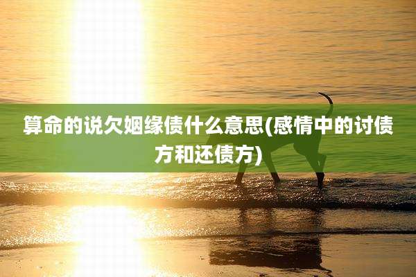 算命的说欠姻缘债什么意思(感情中的讨债方和还债方)