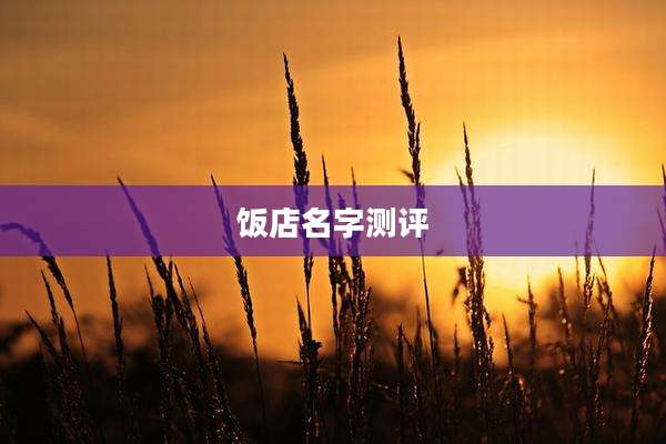 饭店名字测评