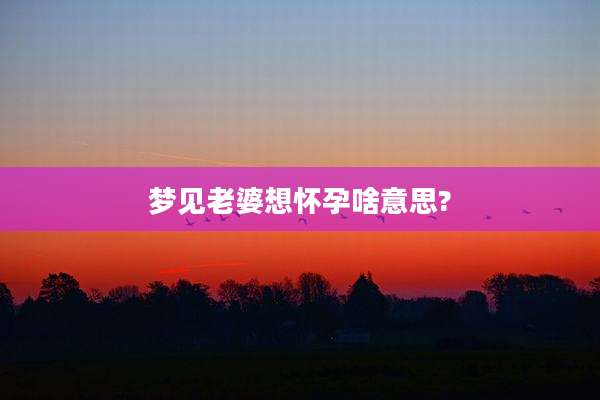 梦见老婆想怀孕啥意思?