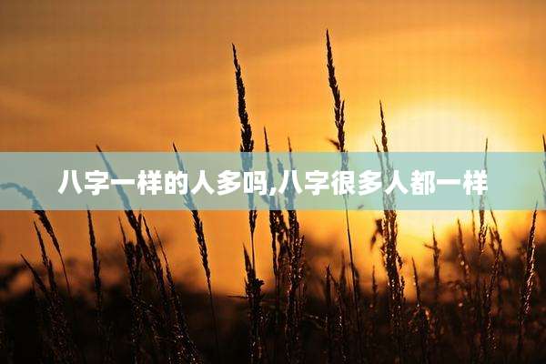 八字一样的人多吗,八字很多人都一样