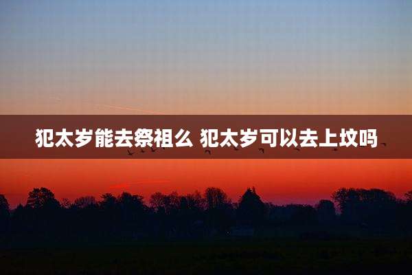 犯太岁能去祭祖么 犯太岁可以去上坟吗