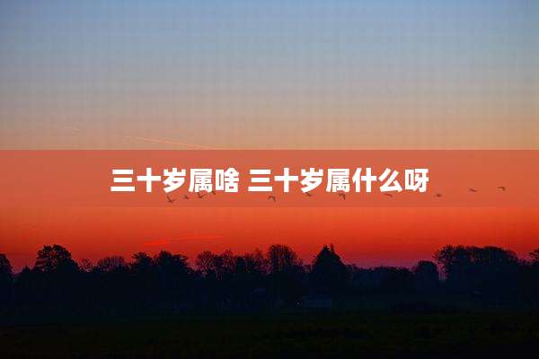 三十岁属啥 三十岁属什么呀