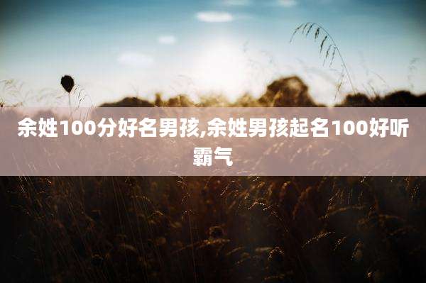 余姓100分好名男孩,余姓男孩起名100好听霸气
