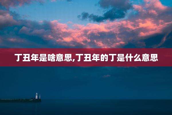 丁丑年是啥意思,丁丑年的丁是什么意思