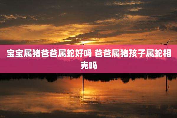 宝宝属猪爸爸属蛇好吗 爸爸属猪孩子属蛇相克吗