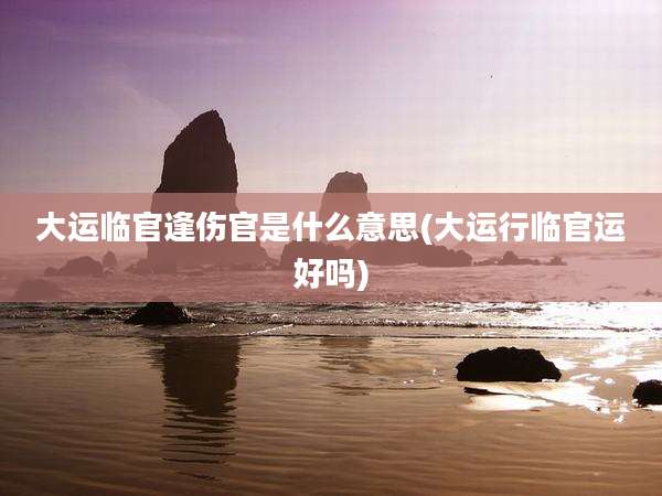大运临官逢伤官是什么意思(大运行临官运好吗)