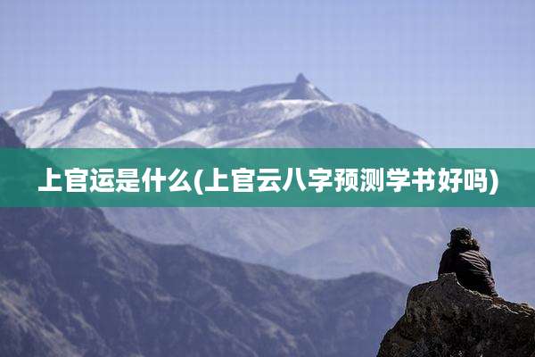 上官运是什么(上官云八字预测学书好吗)