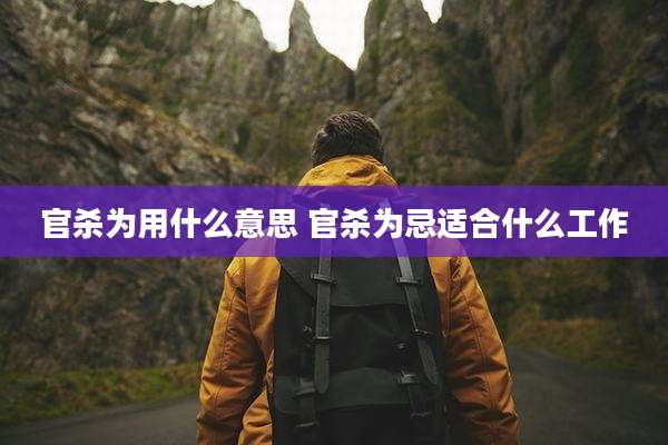 官杀为用什么意思 官杀为忌适合什么工作