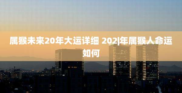属猴未来20年大运详细 202|年属猴人命运如何