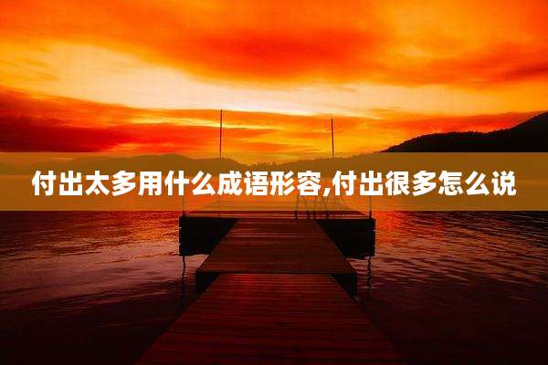 付出太多用什么成语形容,付出很多怎么说