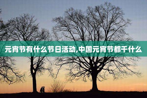 元宵节有什么节日活动,中国元宵节都干什么