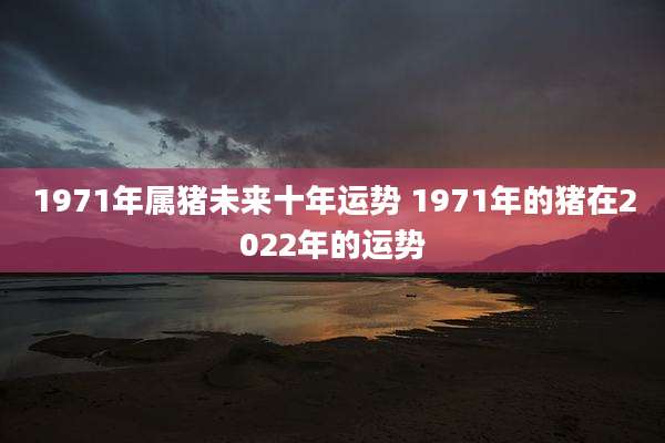1971年属猪未来十年运势 1971年的猪在2022年的运势