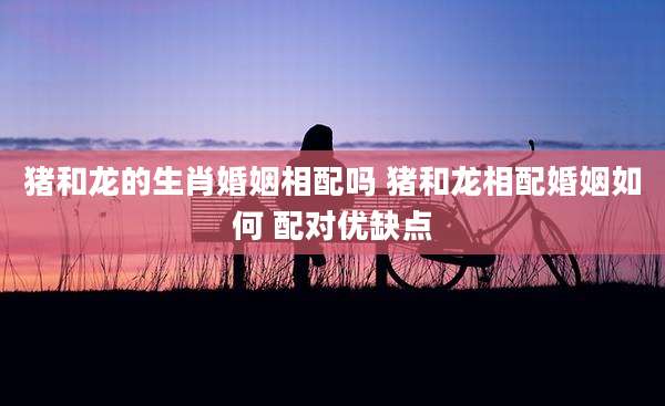 猪和龙的生肖婚姻相配吗 猪和龙相配婚姻如何 配对优缺点