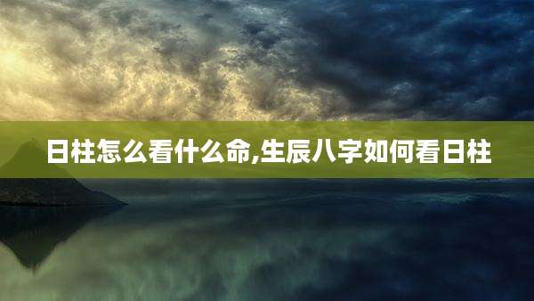 日柱怎么看什么命,生辰八字如何看日柱