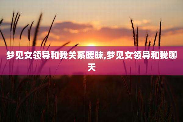 梦见女领导和我关系暧昧,梦见女领导和我聊天