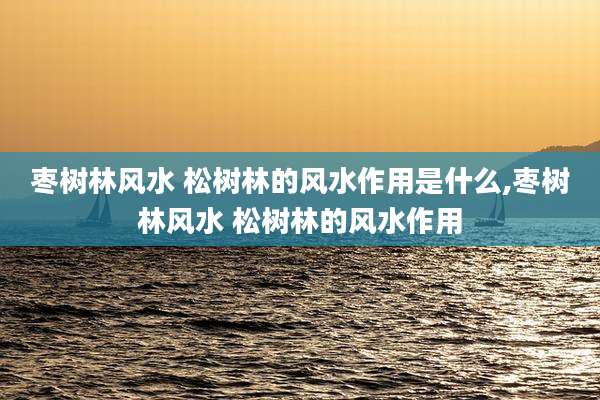 枣树林风水 松树林的风水作用是什么,枣树林风水 松树林的风水作用
