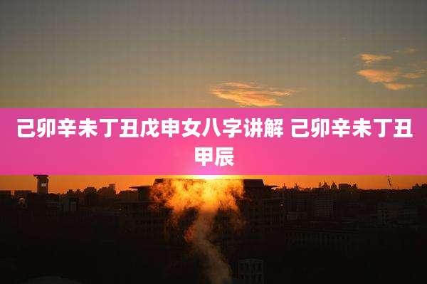 己卯辛未丁丑戊申女八字讲解 己卯辛未丁丑甲辰