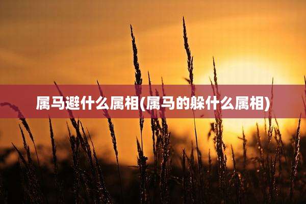 属马避什么属相(属马的躲什么属相)