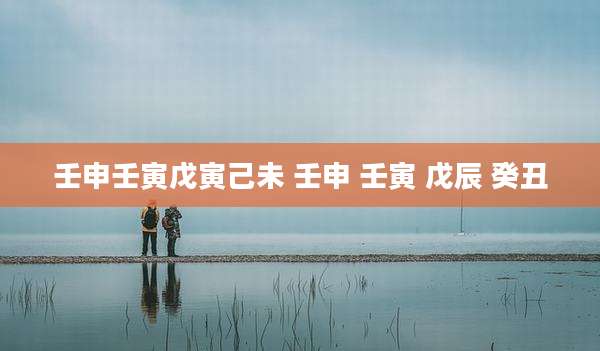 壬申壬寅戊寅己未 壬申 壬寅 戊辰 癸丑