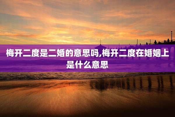 梅开二度是二婚的意思吗,梅开二度在婚姻上是什么意思