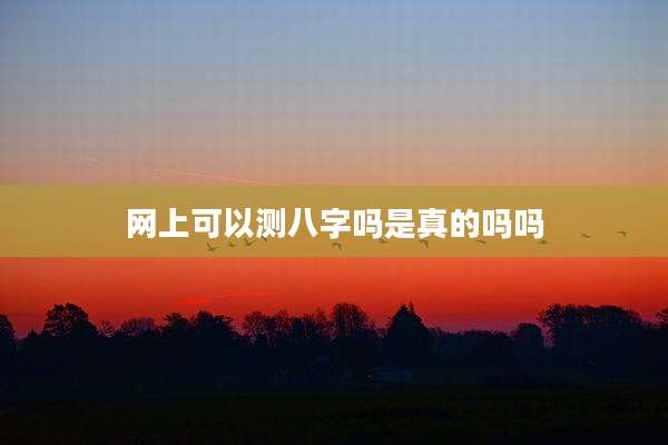 网上可以测八字吗是真的吗吗