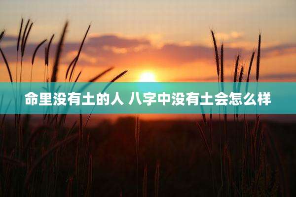 命里没有土的人 八字中没有土会怎么样