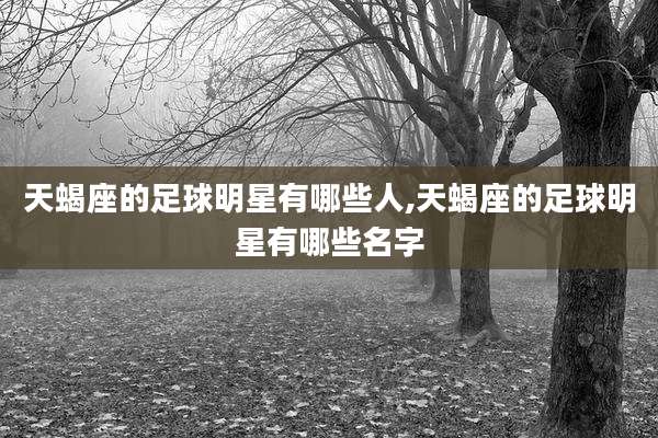 天蝎座的足球明星有哪些人,天蝎座的足球明星有哪些名字