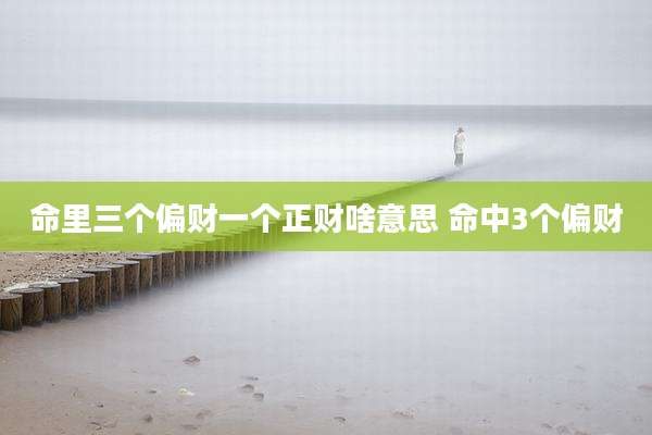 命里三个偏财一个正财啥意思 命中3个偏财