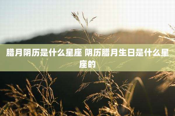 腊月阴历是什么星座 阴历腊月生日是什么星座的