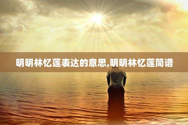 明明林忆莲表达的意思,明明林忆莲简谱