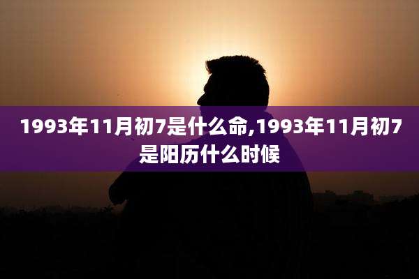 1993年11月初7是什么命,1993年11月初7是阳历什么时候