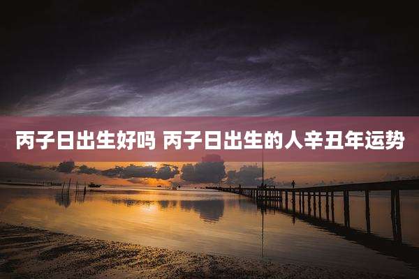 丙子日出生好吗 丙子日出生的人辛丑年运势