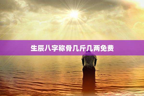 生辰八字称骨几斤几两免费