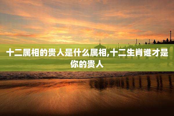 十二属相的贵人是什么属相,十二生肖谁才是你的贵人