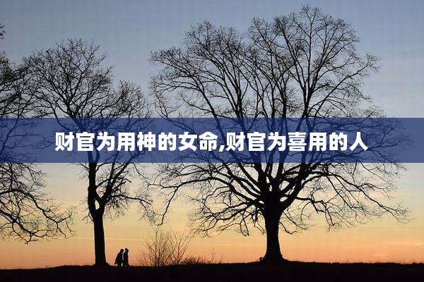 财官为用神的女命,财官为喜用的人
