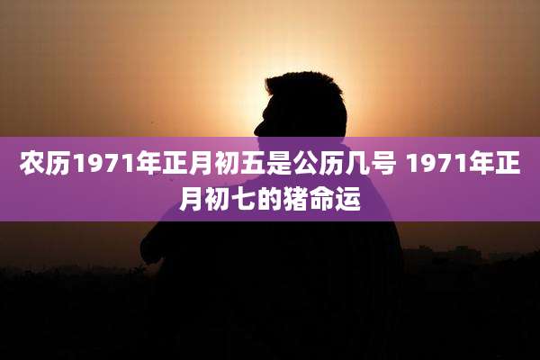 农历1971年正月初五是公历几号 1971年正月初七的猪命运