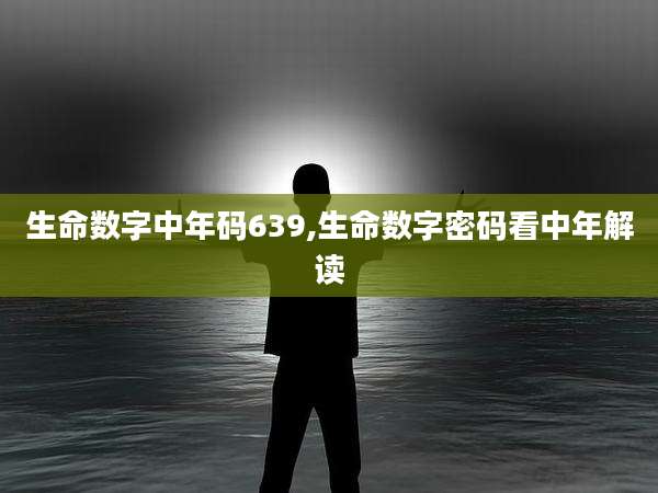 生命数字中年码639,生命数字密码看中年解读