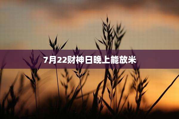7月22财神日晚上能放米