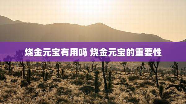 烧金元宝有用吗 烧金元宝的重要性