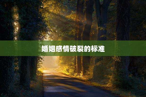 婚姻感情破裂的标准