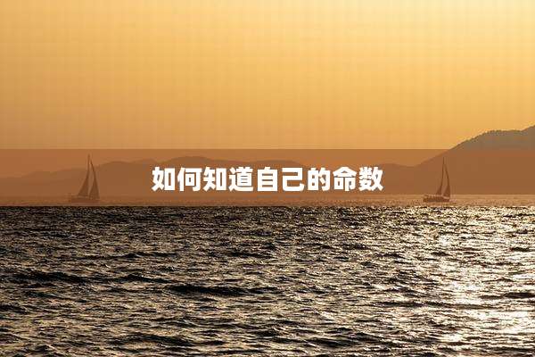 如何知道自己的命数