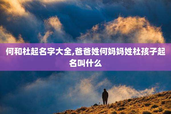 何和杜起名字大全,爸爸姓何妈妈姓杜孩子起名叫什么