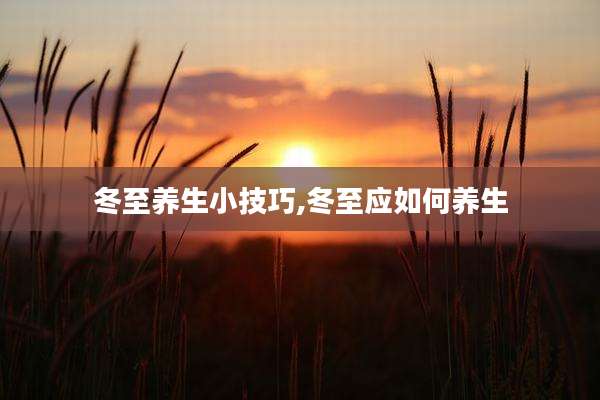 冬至养生小技巧,冬至应如何养生
