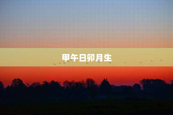 甲午日卯月生