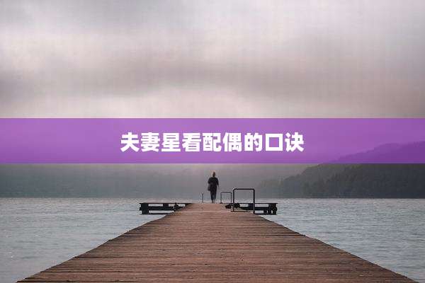 夫妻星看配偶的口诀