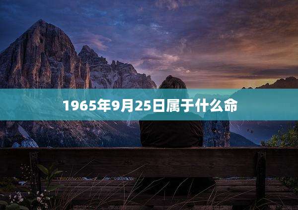 1965年9月25日属于什么命