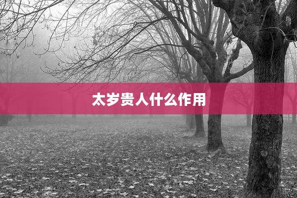 太岁贵人什么作用