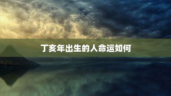 丁亥年出生的人命运如何